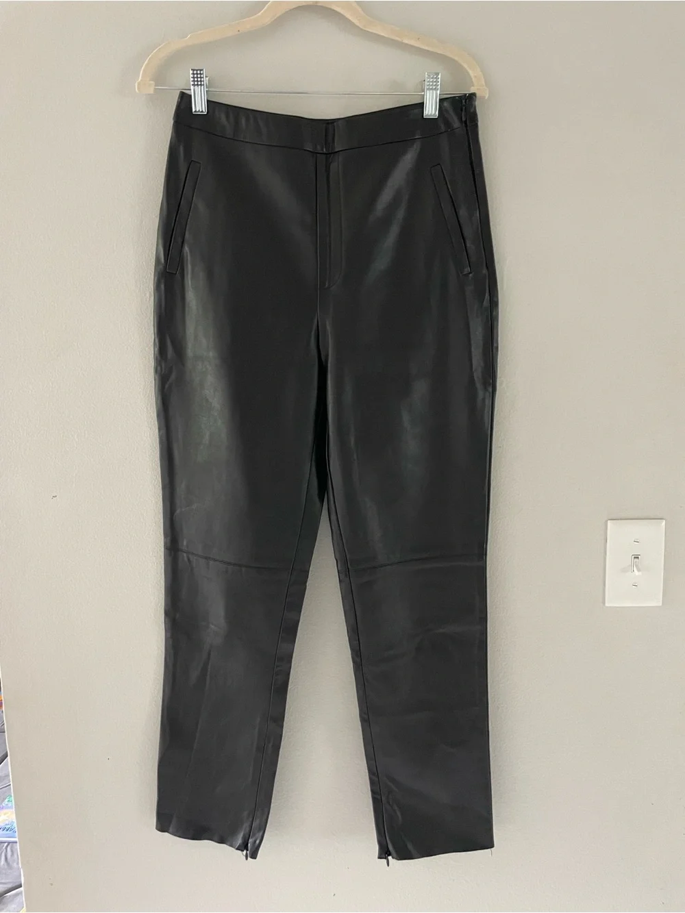 Lulu's Black Faux Leather Skinny Pants